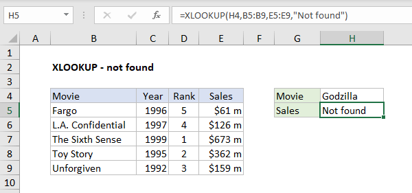 Excel XLOOKUP Function